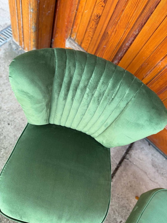 Hungarian Green Club Chairs, 1950s, Set of 2 – Armchairs, Wood, Mid Century Modern (photo 4 of 5)