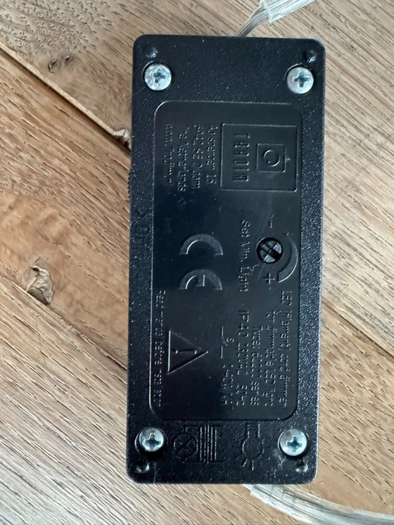 Image 1 of RVS Booglamp met  dubbele lampenkap taupe-wit