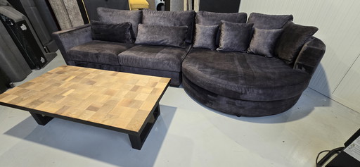 Sofá esquinero Zitmax de terciopelo con esquinas redondeadas orgánicas, 1,5 años de antigüedad.