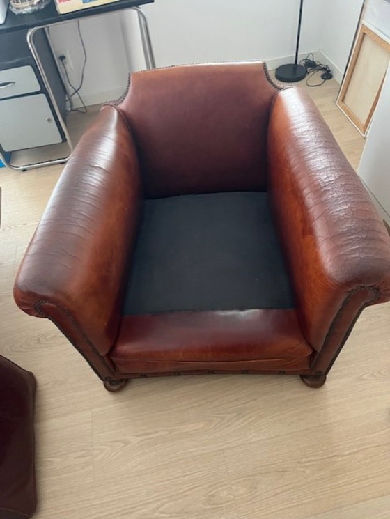 Image 1 of poltrona club inglese in pelle