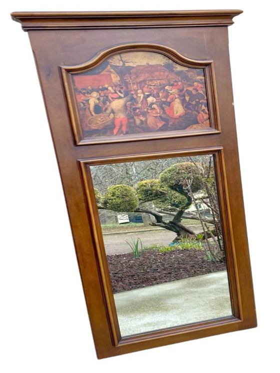 Image 1 of Wooden trumeau mirror, France