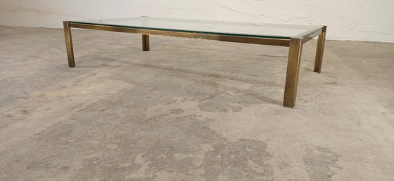 Image 1 of Vintage glass and brass coloured frame coffee table 