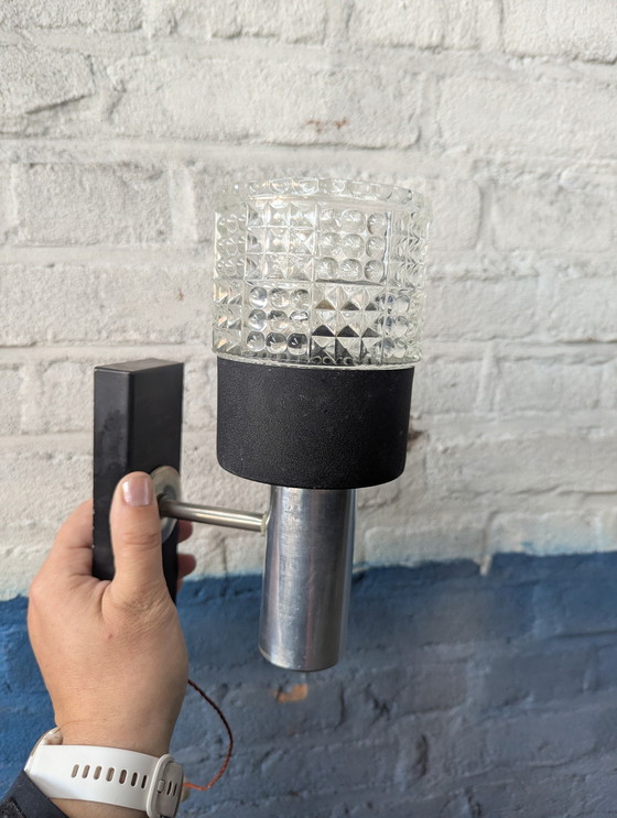 Image 1 of Lampada da parete vintage - cristallo/acciaio - Germania 1960