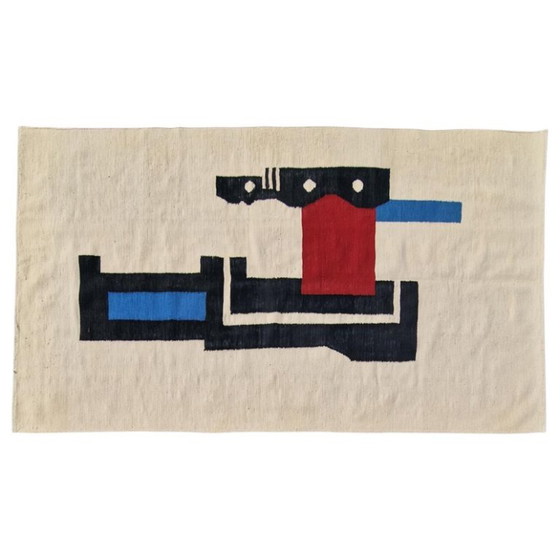 Tapiz amarillo tejido a mano de Fernand Léger | Obra de arte única | 106 × 209 cm (42 × 82 pulgadas) (photo 6 of 9)