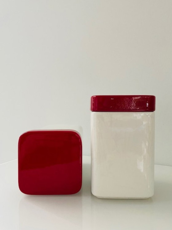 Image 1 of Ensemble de 2 bocaux de rangement vintage de design italien