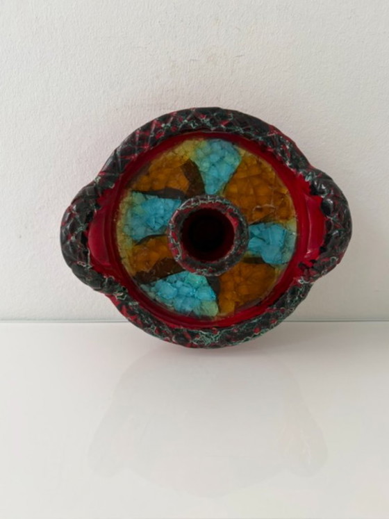 Expressive Brutalist Candle Holder with Glass Mosaic – Bienal, Ceramic (photo 9 of 15)