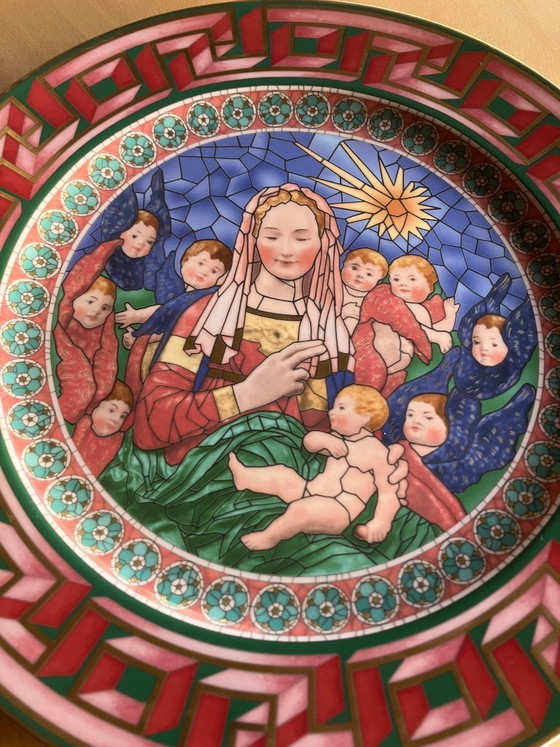 Image 1 of Assiette murale Versace par Rosenthal « Dieu est né » 2001