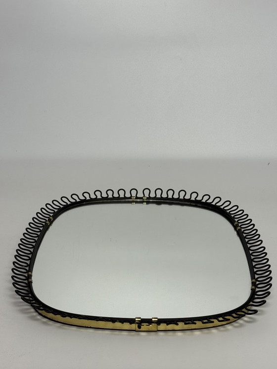 Image 1 of Raro espejo de pared rectangular negro de estilo moderno de mediados de siglo de Josef Frank Svenskt Tenn, década de 1950.