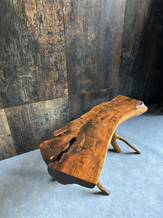 Image 1 of Set originele vintage boomstam salon tafels