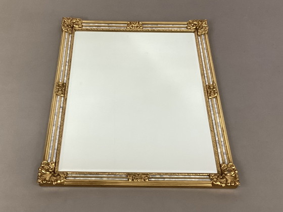 Image 1 of Miroir à facettes Deknudt doré avec bords fumés