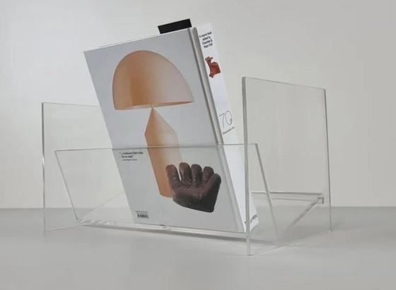 Image 1 of Space Age Design - Vintage EICKEL  acryl - Opbergrek cd's, vinyl lp's, en boeken - Duitsland ‘80.