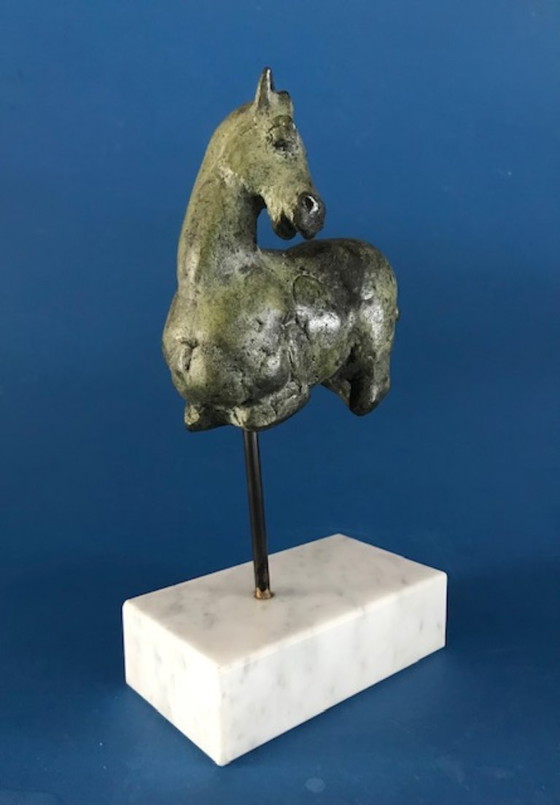 Image 1 of Bronze horse on a pedestal by Evert den Hartog