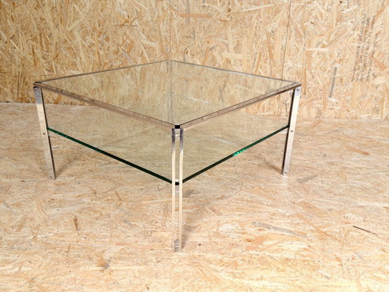 Image 1 of Table basse vintage en chrome et verre des années 1970