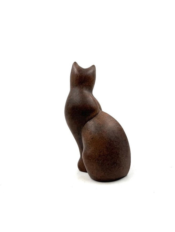 Image 1 of Christian Pradier, kubistische Katzenskulptur aus Keramik, Frankreich 1980er Jahre