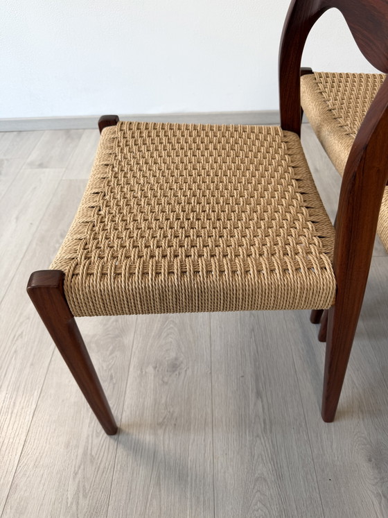 6er Set Palisander Stühle Møller Modell 71 Geflecht Neu, 60er – Niels Otto Møller, Esszimmerstühle, Wood (photo 7 of 15)