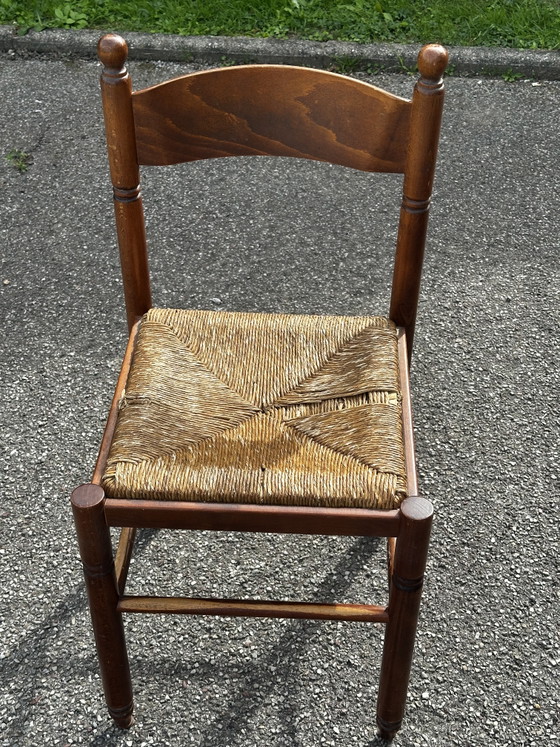 3 Sedie Vintage in Legno e Paglia – Anni '50/'60 – Sedie da pranzo, Wood (photo 6 of 15)