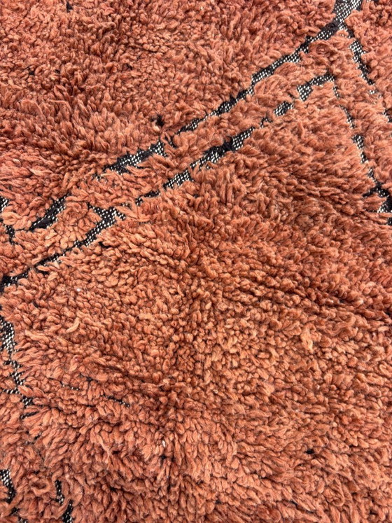 Image 1 of Moroccan Rug Handmade Wool Rug Beni Ouarain Style Berber Rug Boho Rug Neutral Brown Rug Minimalist Area Rug