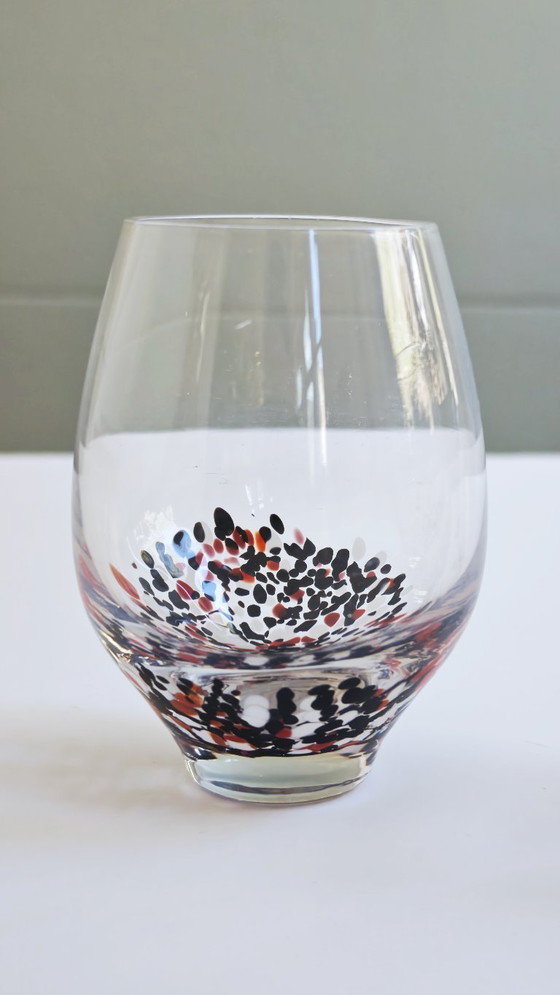 Image 1 of Bicchieri artistici messicani soffiati a mano con coriandoli