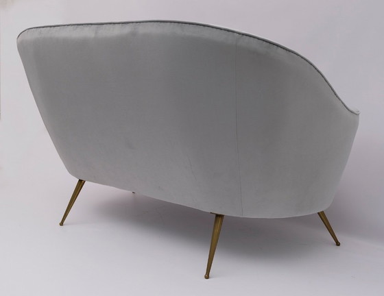 Image 1 of Federico Munari Mid-Century Modern Italian Curved Sofa and Two Armchairs, 1950s