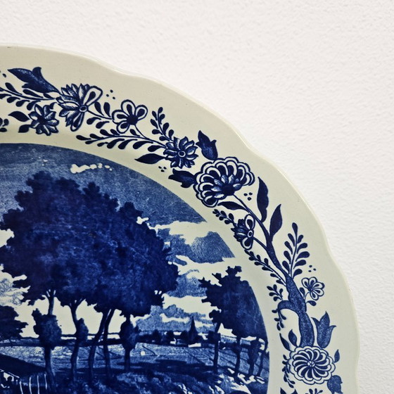 Image 1 of Grande piatto decorativo da parete in porcellana di Delft. Piatto da parete in porcellana di Delft Boch