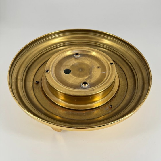 Vintage Ceiling Light - Art Déco / Mid Century Design - 2-bulb E14 - Bauhaus Style, Brass, Glass, Gold (photo 4 of 15)