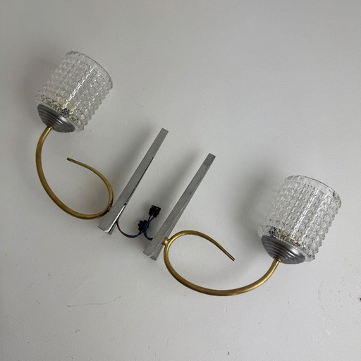 Par de apliques de pared antiguos de los años 50. – wandlampen, Glass