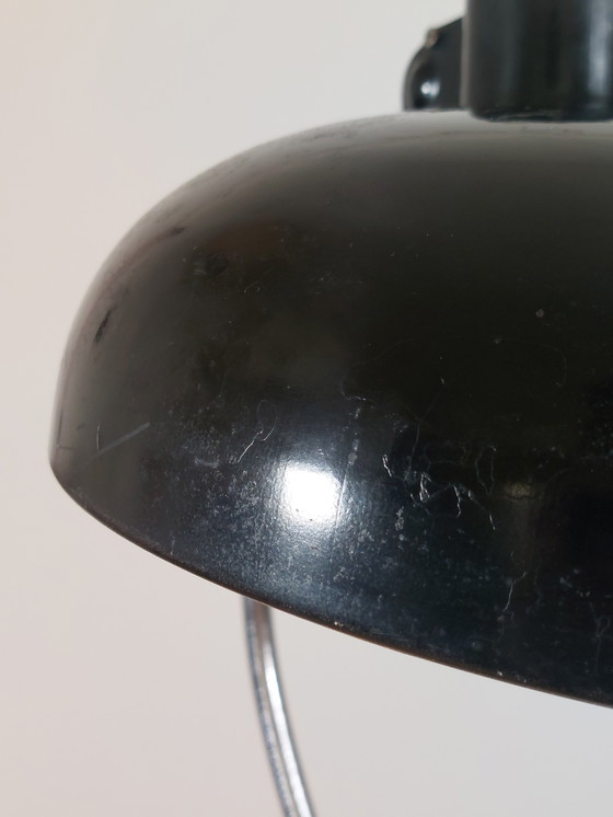 Image 1 of Seltene schwarze verchromte Bauhaus Schreibtischlampe Tischleuchte