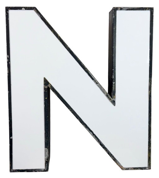Large Vintage Illuminated Advertising Letter N , 1960s