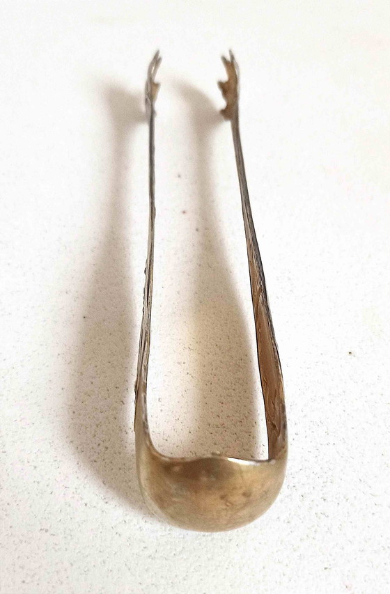 Image 1 of Silver & Gilt Sugar Tongs Height 13.5 Cm Early 20th Century