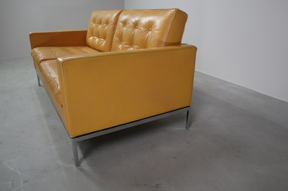 Image 1 of Florence Knoll two-seater sofa in mustard yellow leather