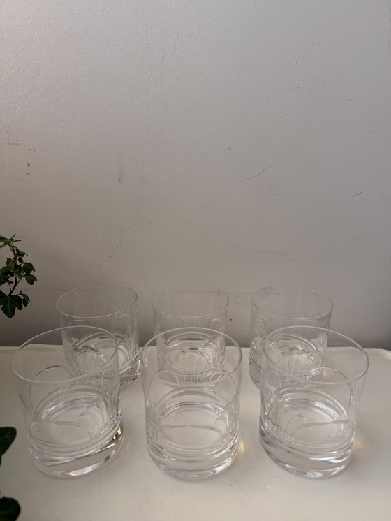 Image 1 of Ensemble de 6 verres à eau en cristal de style Art déco