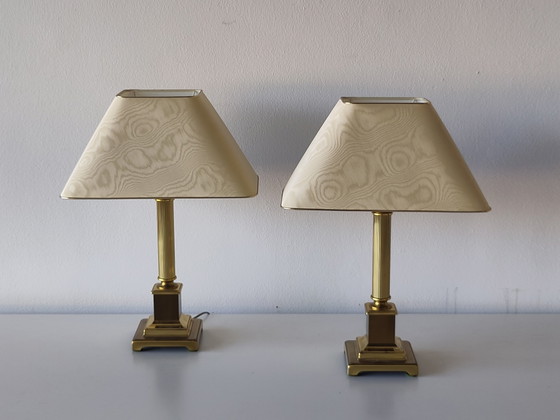 2x Herda Table Lamp XL Hollywood Regency – Metal, Textile (photo 8 of 11)