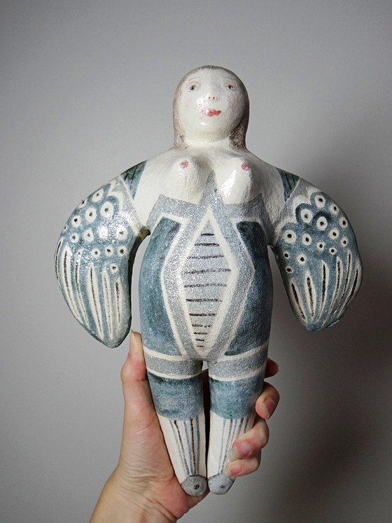 Image 1 of Vintage gestileerde keramische wandsculptuur van een zeemeermin
