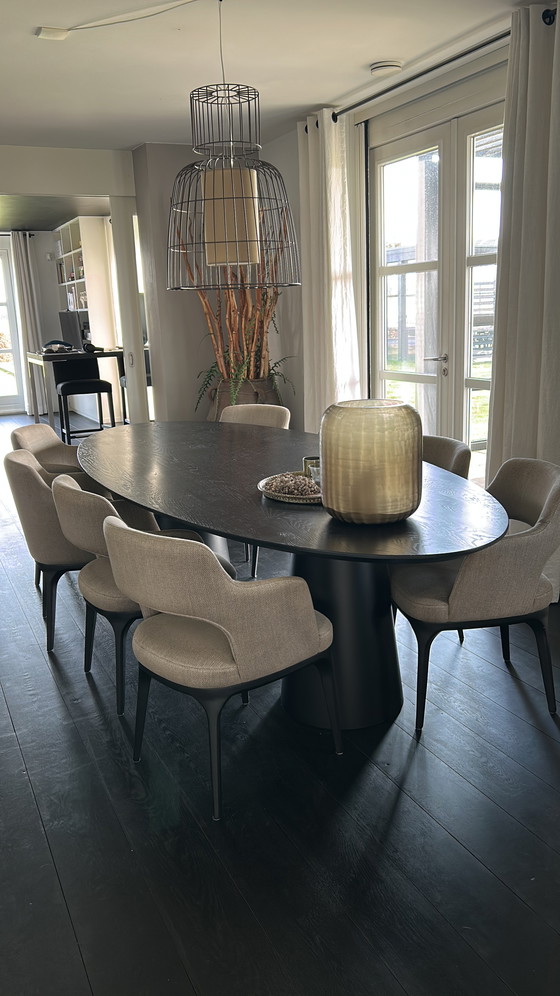 Image 1 of Black oval table of 320cm