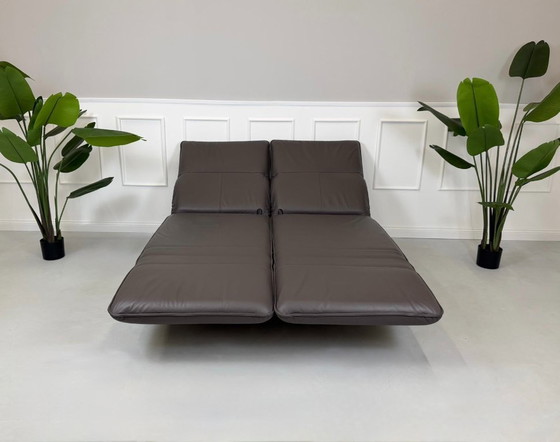 Image 1 of Divano Rolf Benz Mera 386 in pelle marrone, divano di design, chaise longue, divano letto