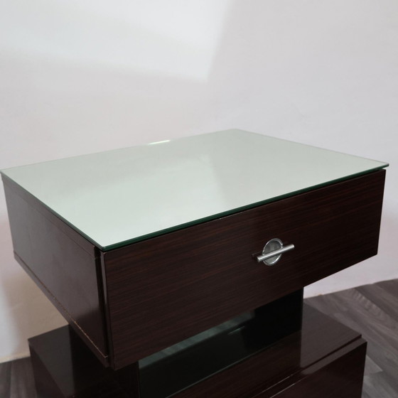 Image 1 of Coppia Di Comodini Ebano Macassar Cubic Design Modernariato Anni ‘80