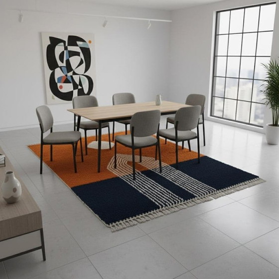 Image 1 of Handmade natural wool rug, traditional craftsmanship, 150/350 cm