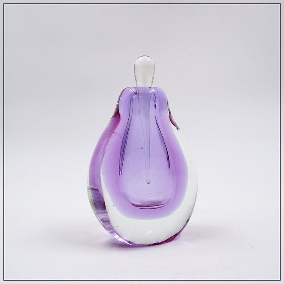 Image 1 of Murano blown glass perfume bottle, purple "Sommerso"