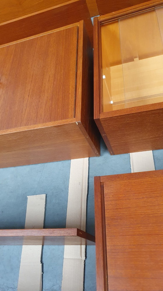 Image 1 of vintage wall unit deens modules teak 60s