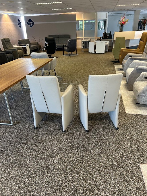 2x dining room chair the Future leather Runner light gray