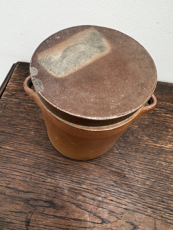 Image 1 of Antica pentola in gres - H 17 cm - arredamento vintage