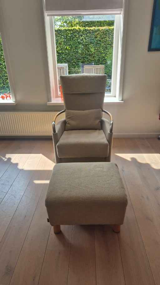 Giorgetti fauteuil met hocker