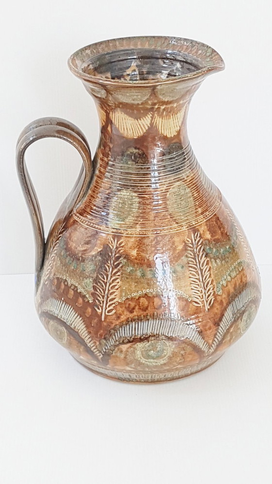 Image 1 of COURJAULT LA CERISAIE 70S VINTAGE PANSU STONEWARE PITCHER