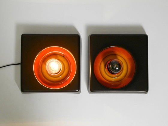 Image 1 of Dos preciosas lámparas de pared de cerámica originales de la Era Espacial de los años 70