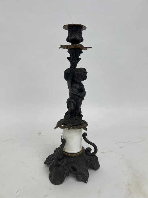 Juego de candelabros rococó antiguos, ca. 1900