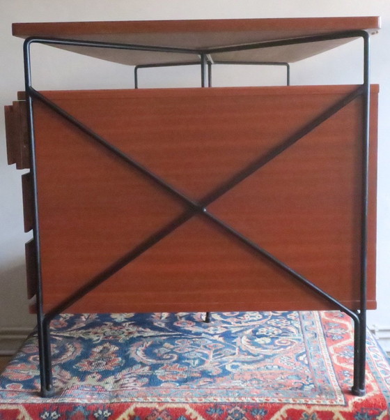 Image 1 of Desk in Mahogany and Metal by A.R.P. - Motte, Mortier, Guariche, France 1956