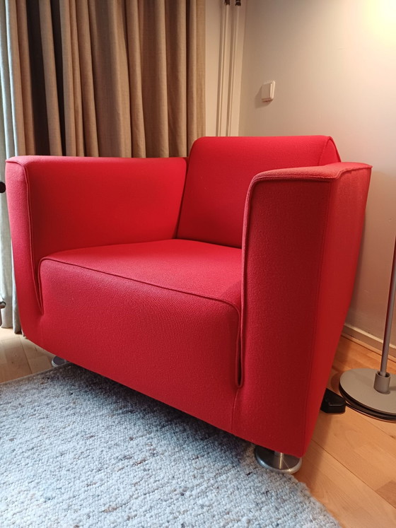 Fauteuil Cube Rouge, Bijenkorf, Laine, Aluminium (photo 2 sur 5)