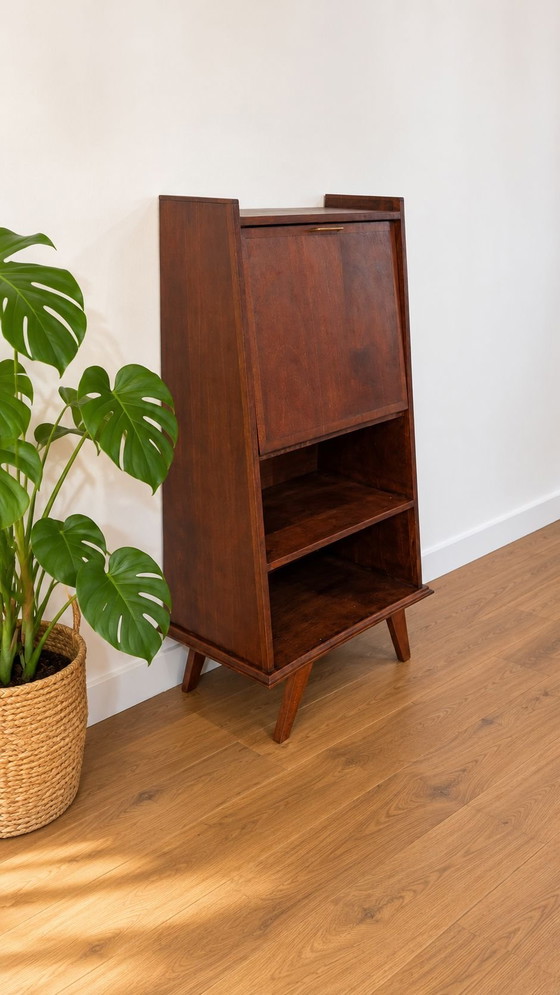 Scrittoio segretario vintage di design scandinavo – Scrivanie, Legno, Ottone (photo 3 of 5)