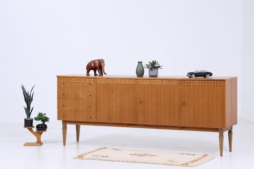 Vintage sideboard 60s | Mid - Century TV board with drawers & compartments Retro wood storage #04-53