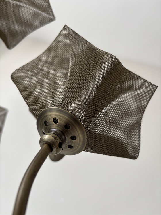 Image 1 of Lampe à fleurs de style Maison Jansen des années 1980 par Van De Heg - Hollywood Regency